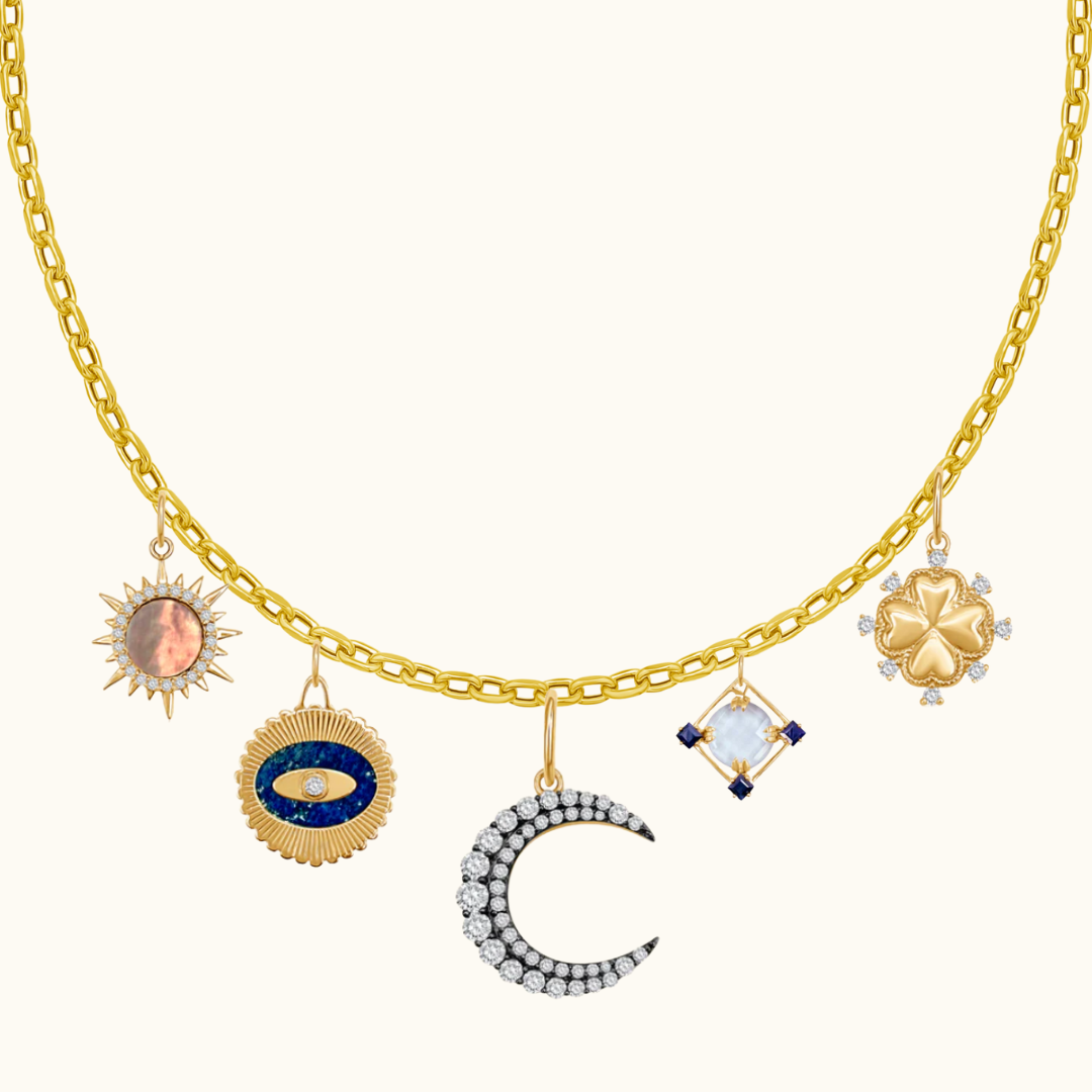 Diamond Crescent Moon Pendant