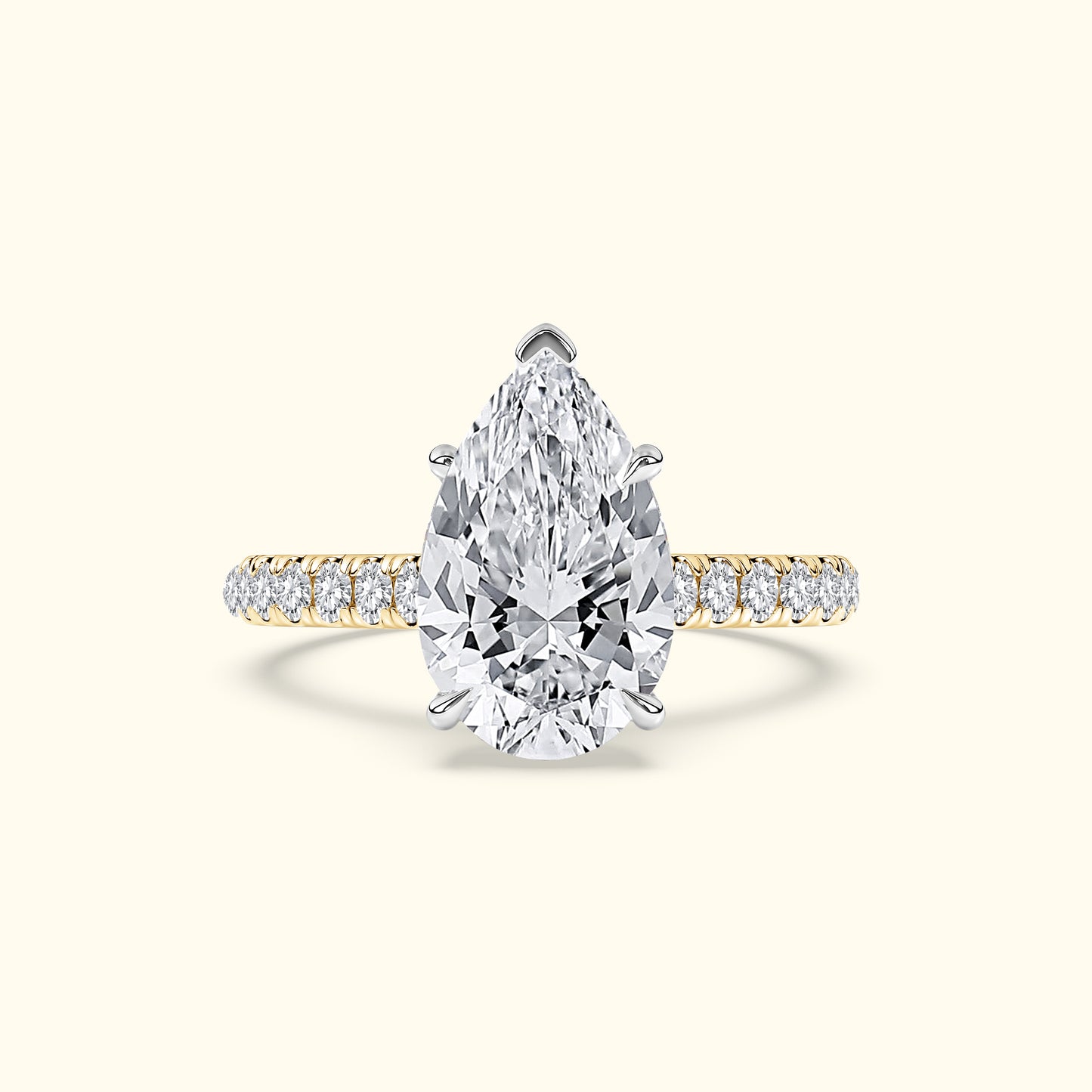'Elizabeth' Engagement Ring - French Pavé Halo Design
