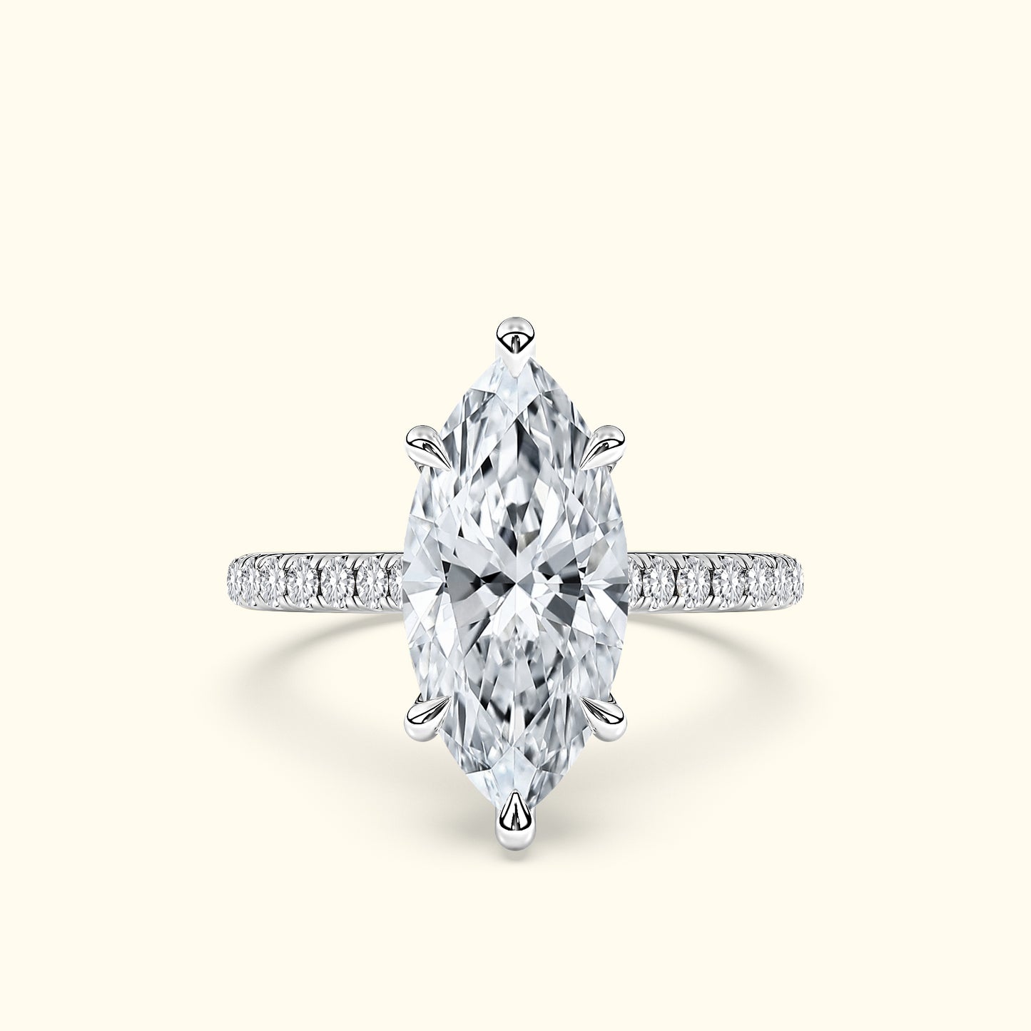 'Elizabeth' Engagement Ring - French Pavé Halo Design