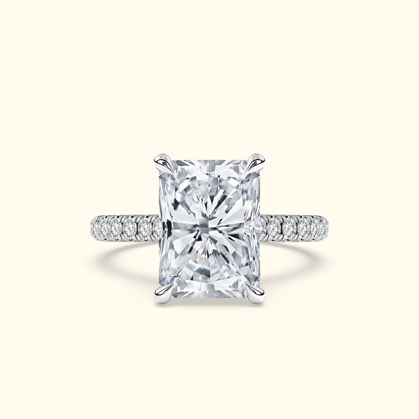 'Elizabeth' Engagement Ring - French Pavé Halo Design