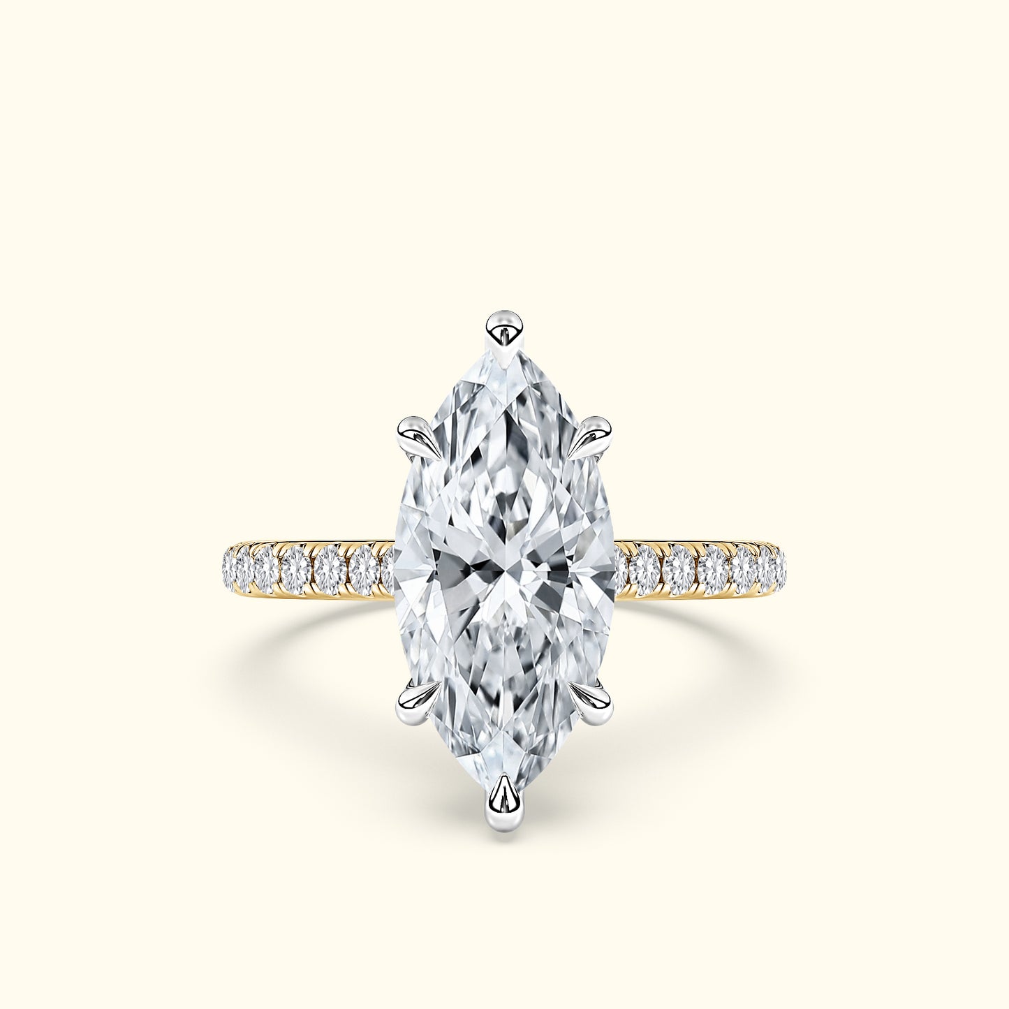 'Elizabeth' Engagement Ring - French Pavé Halo Design
