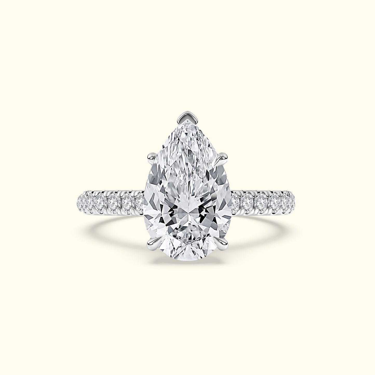 'Elizabeth' Engagement Ring - French Pavé Halo Design