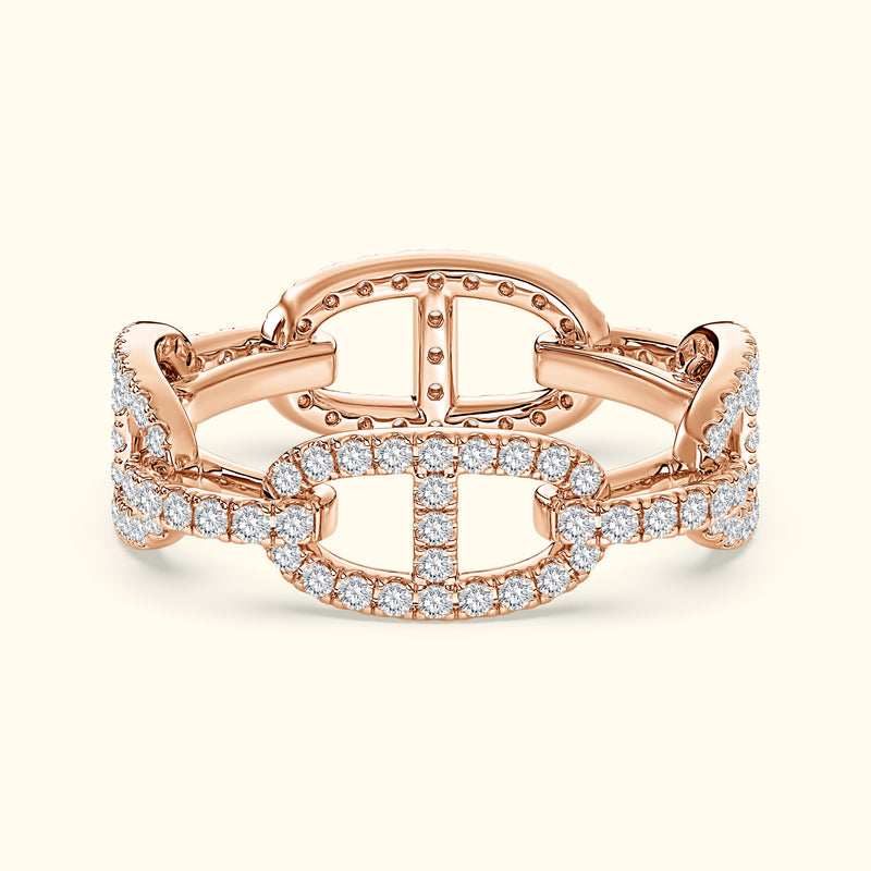 Diamond Chain Link Wedding Band