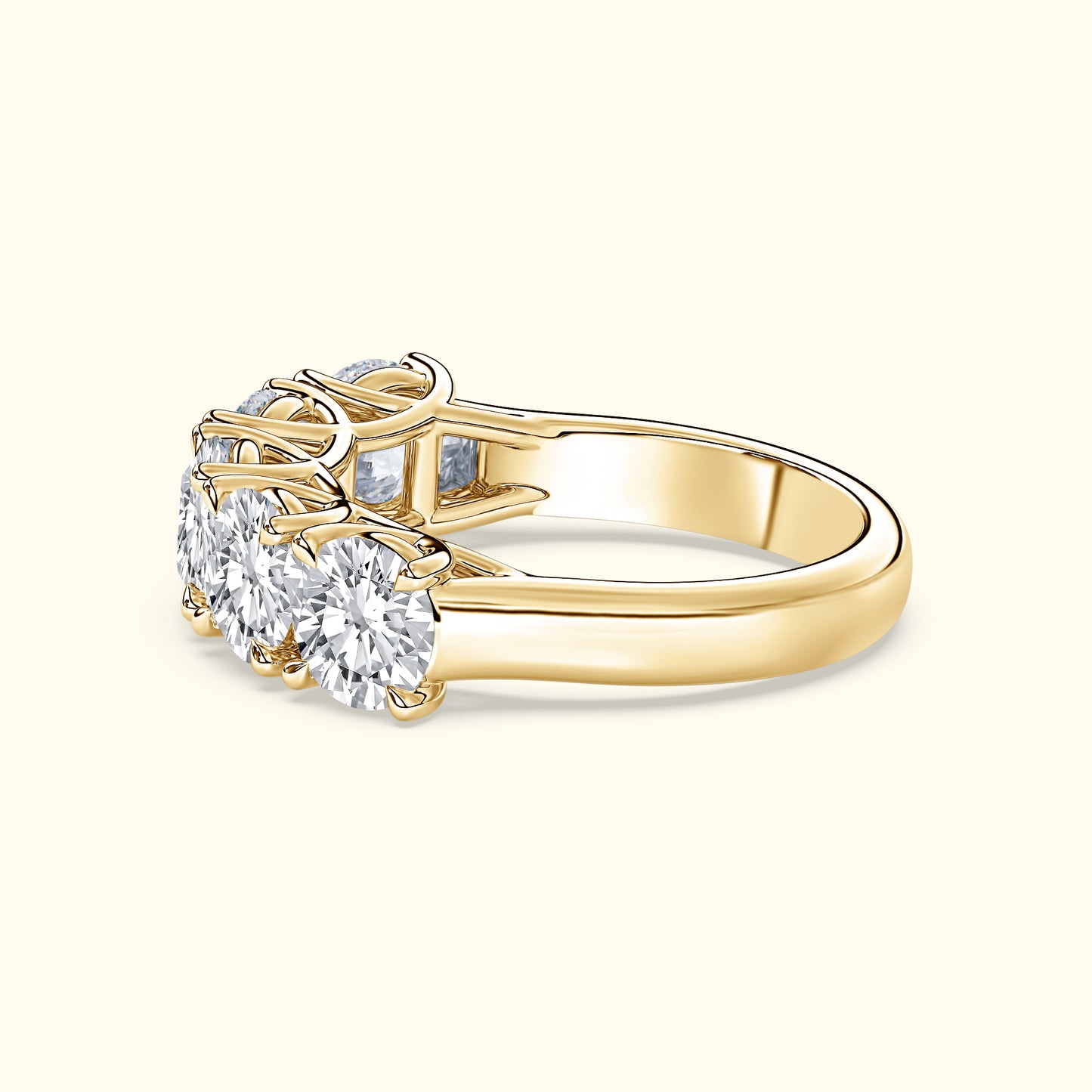 'Addison' 5 Stone Round Diamond Wedding Band