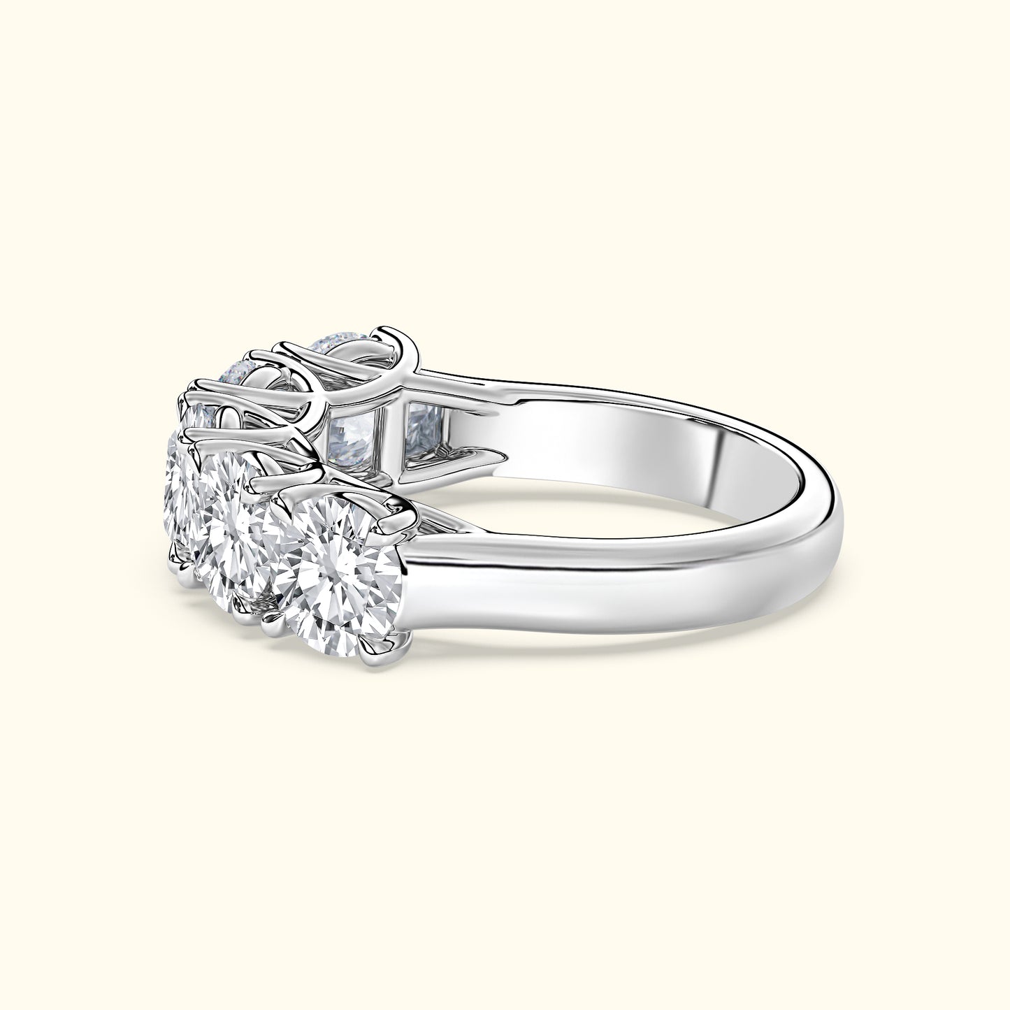 'Addison' 5 Stone Round Diamond Wedding Band