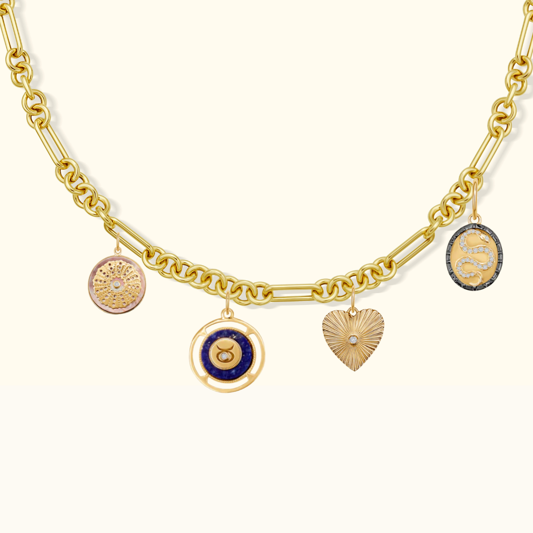 Diamond Snake Oval Pendant