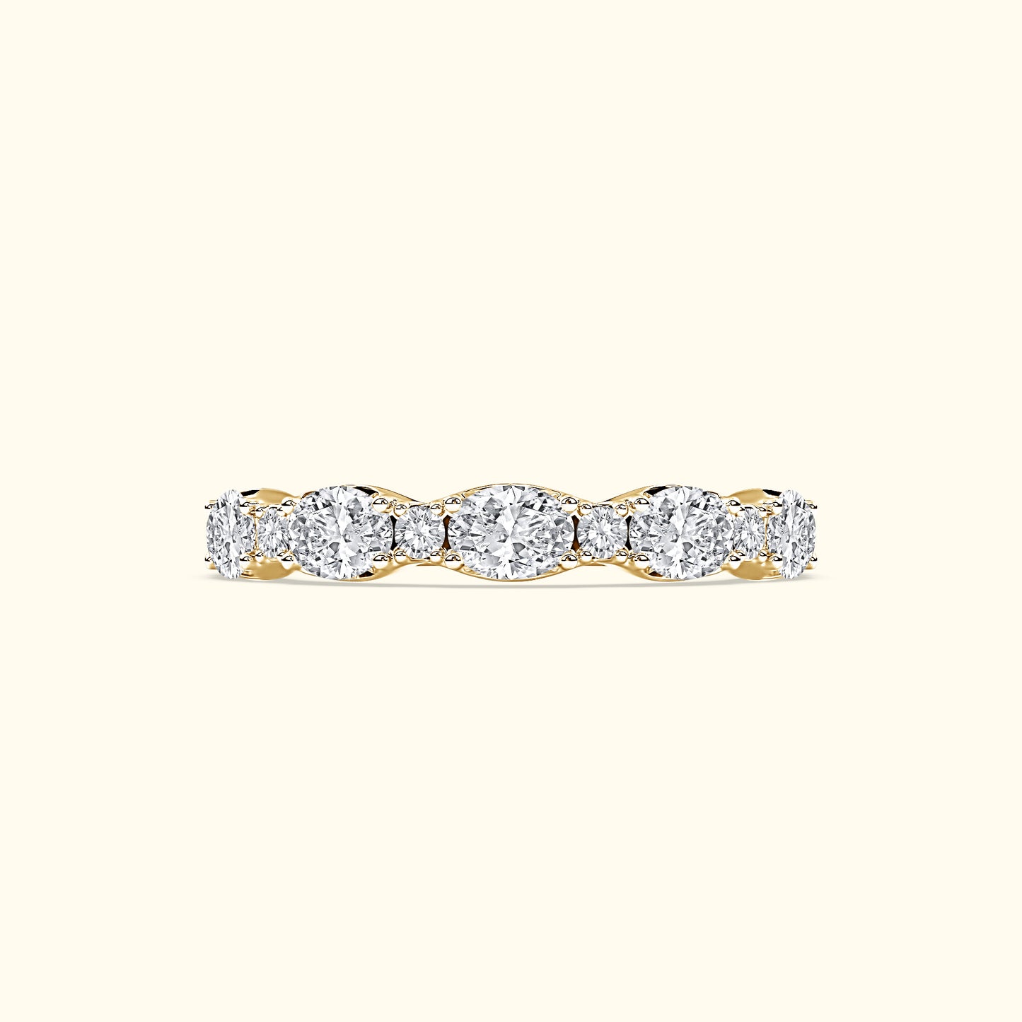'Chrissy' Round & Oval 1.15ct Diamond Wedding Band
