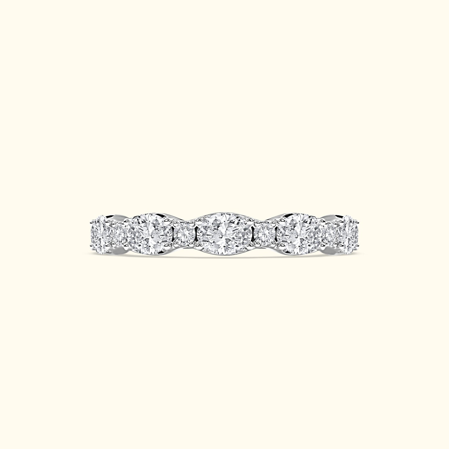 'Chrissy' Round & Oval 1.15ct Diamond Wedding Band