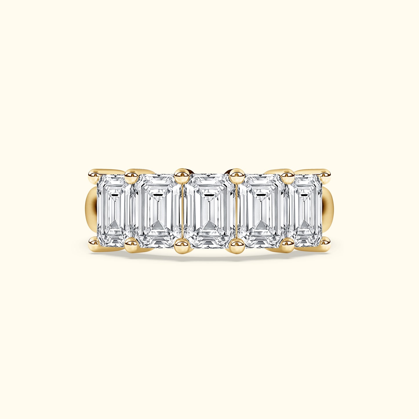 'Clara' 5 Stone 3.00ct Emerald Diamond Wedding Band