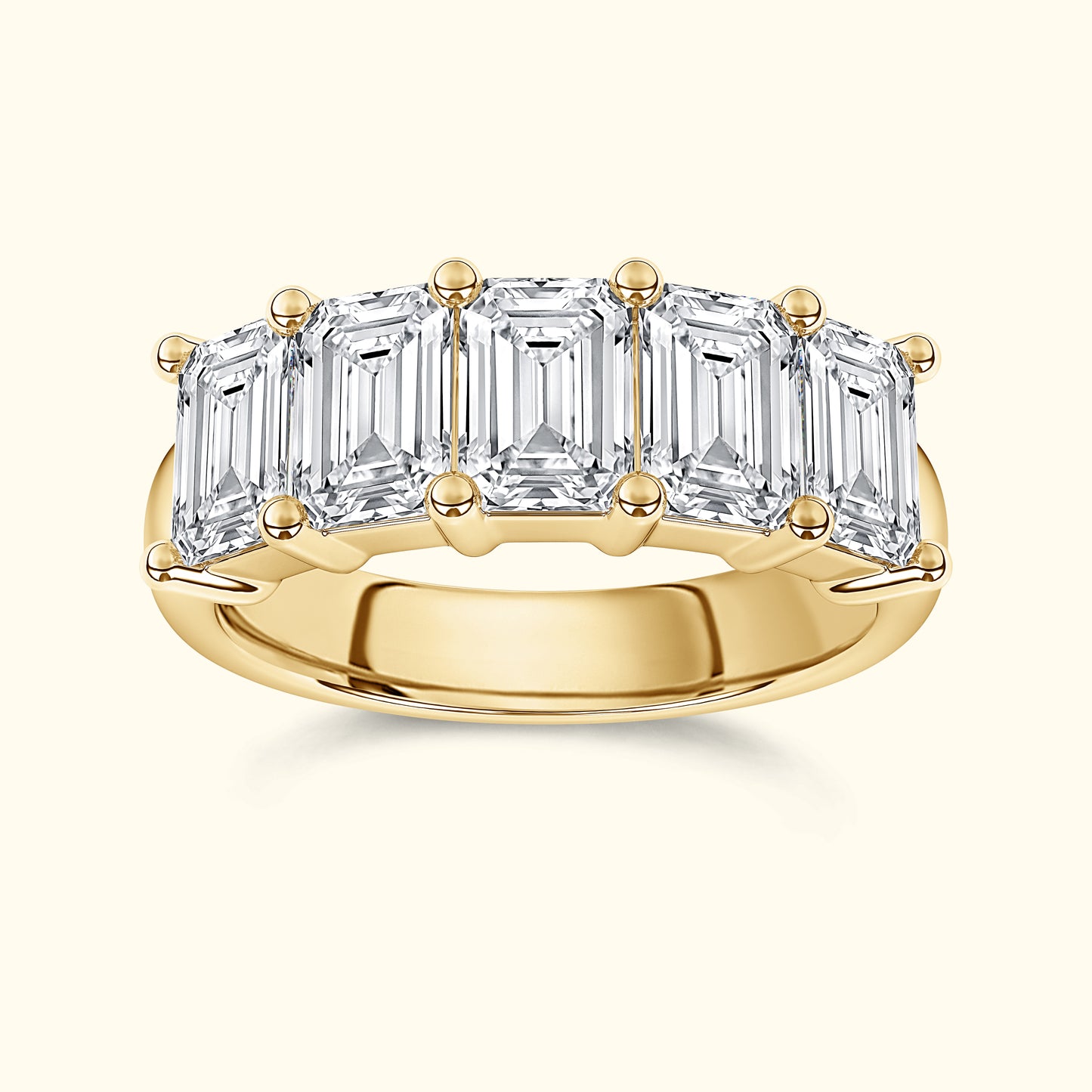 'Clara' 5 Stone 3.00ct Emerald Diamond Wedding Band