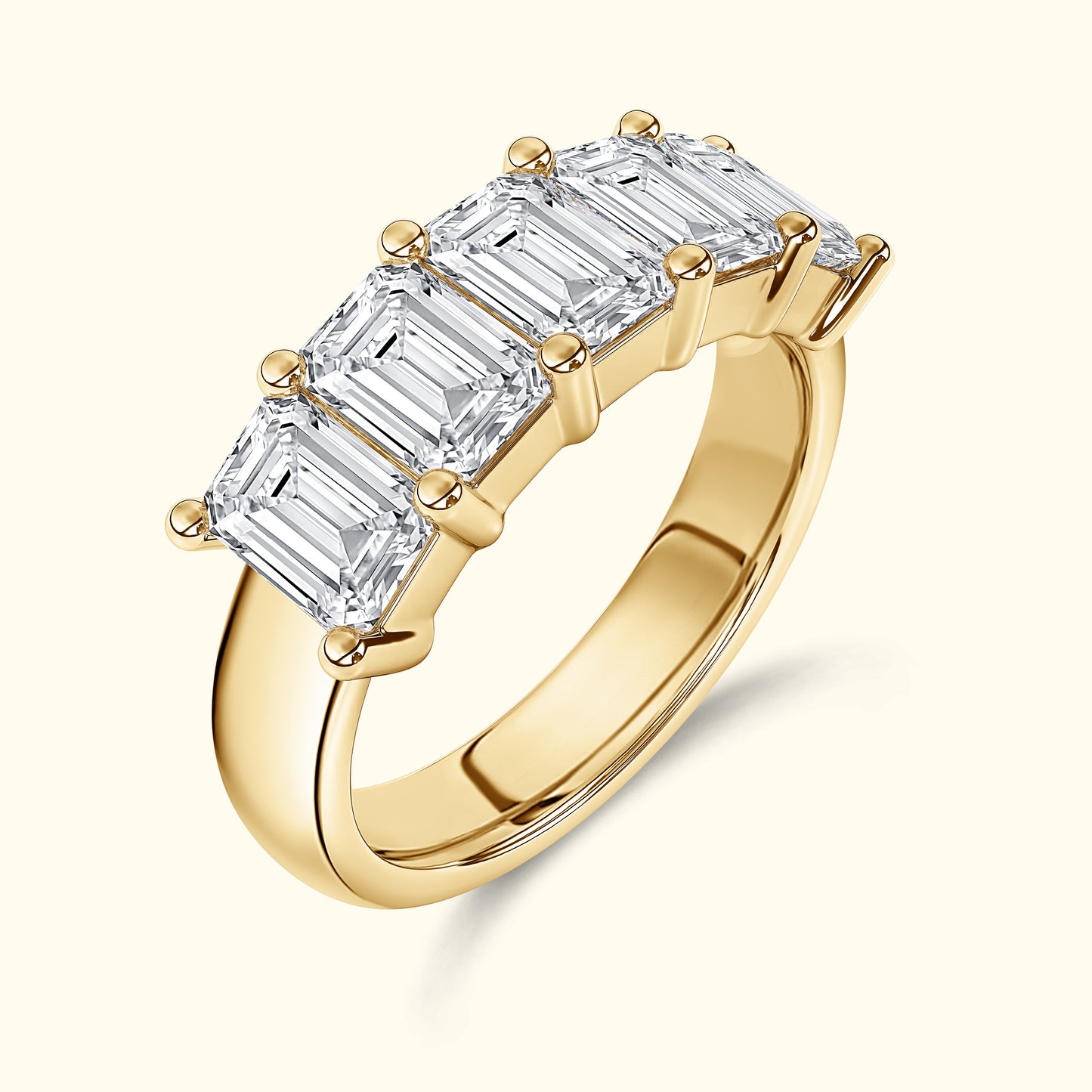 'Clara' 5 Stone 3.00ct Emerald Diamond Wedding Band