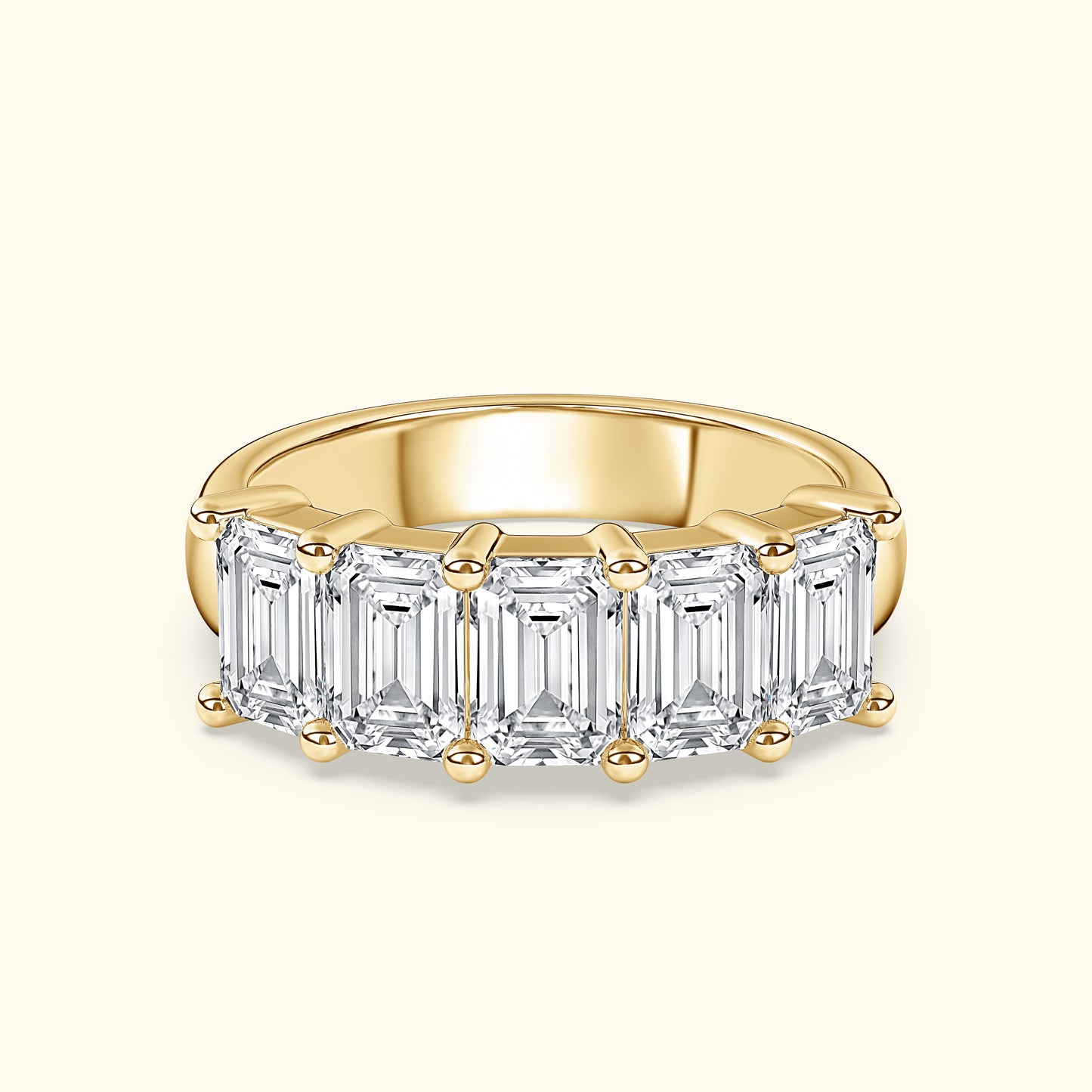'Clara' 5 Stone 3.00ct Emerald Diamond Wedding Band