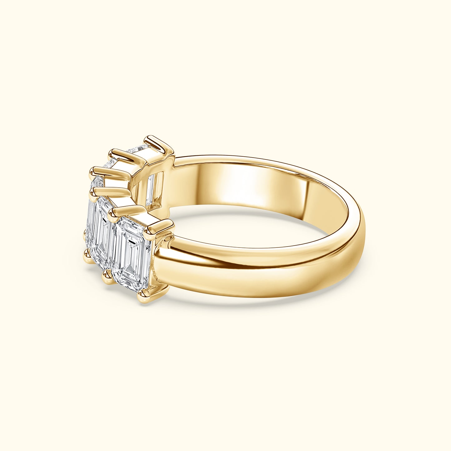 'Clara' 5 Stone 3.00ct Emerald Diamond Wedding Band
