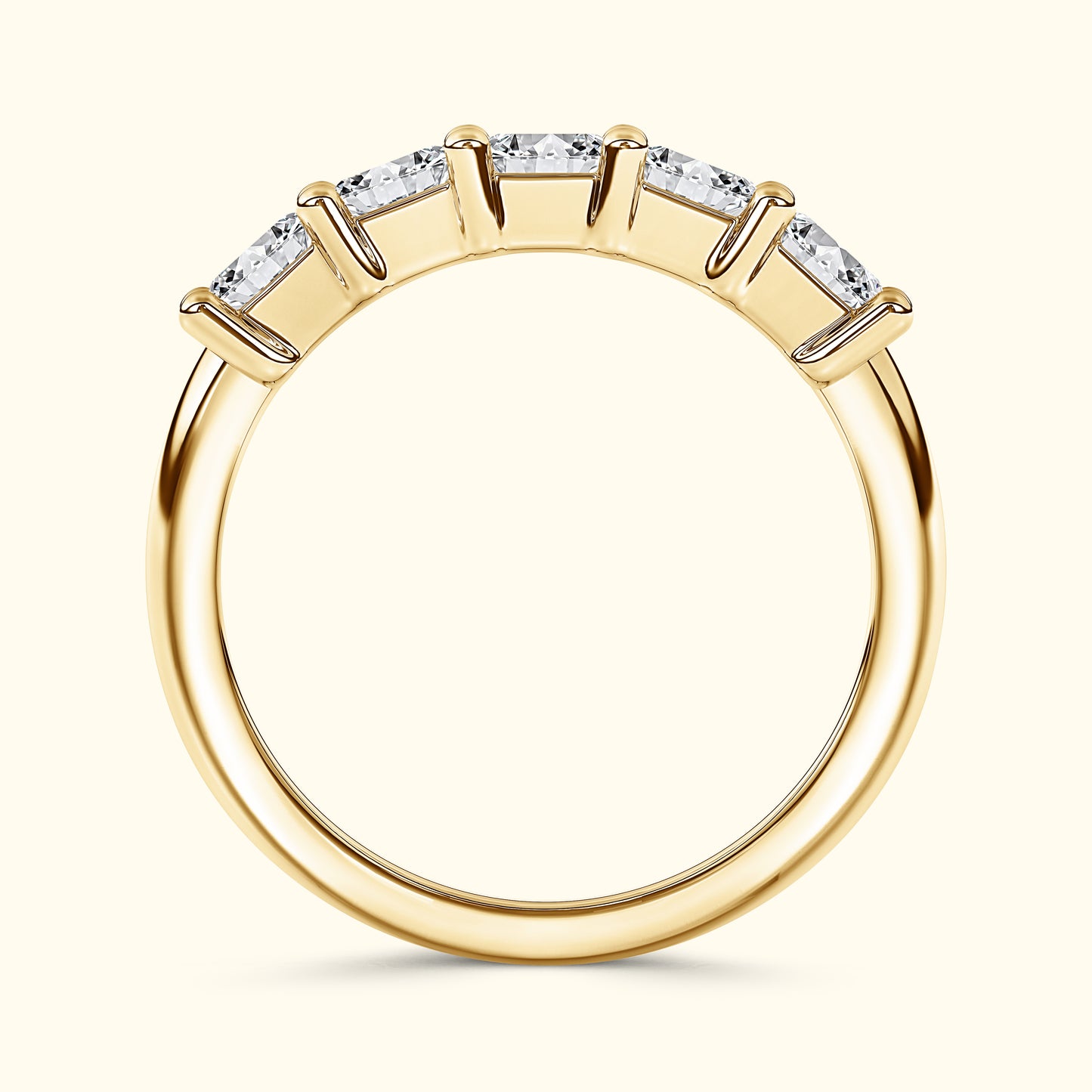 'Clara' 5 Stone 3.00ct Emerald Diamond Wedding Band