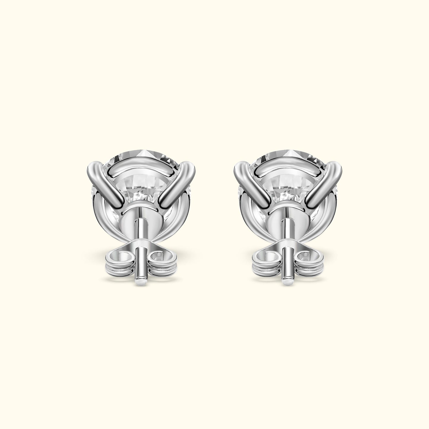 Three Prong Round Diamond Stud Earring (1 ct. tw.)