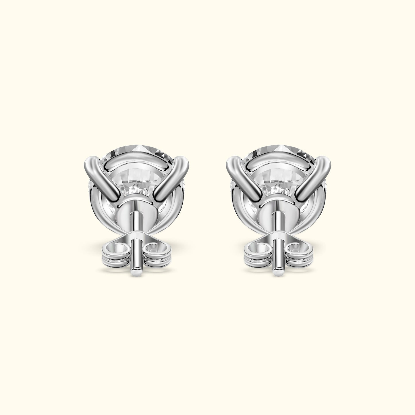 Three Prong Round Diamond Stud Earring (3 ct. tw.)