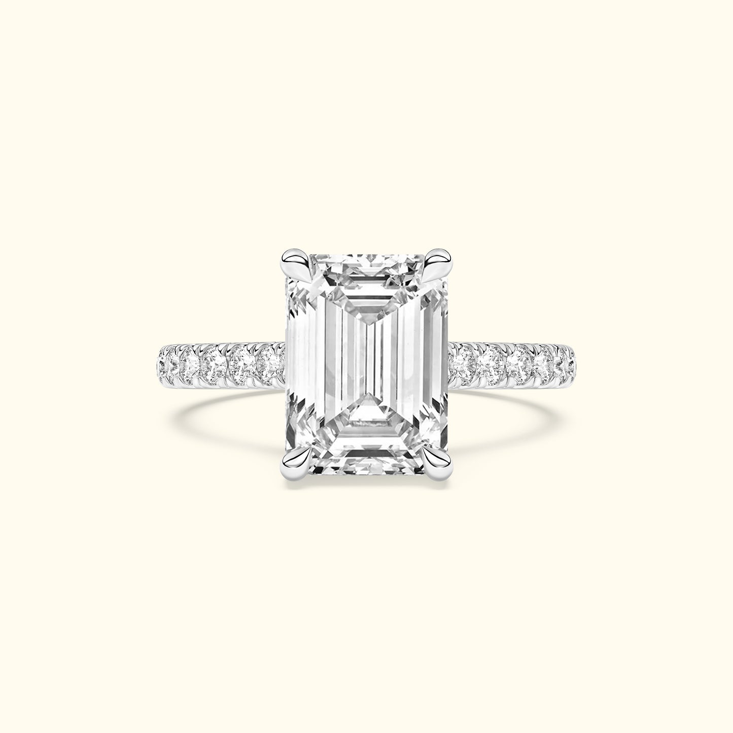 'Elizabeth' Ring with 4.04ct Emerald Diamond