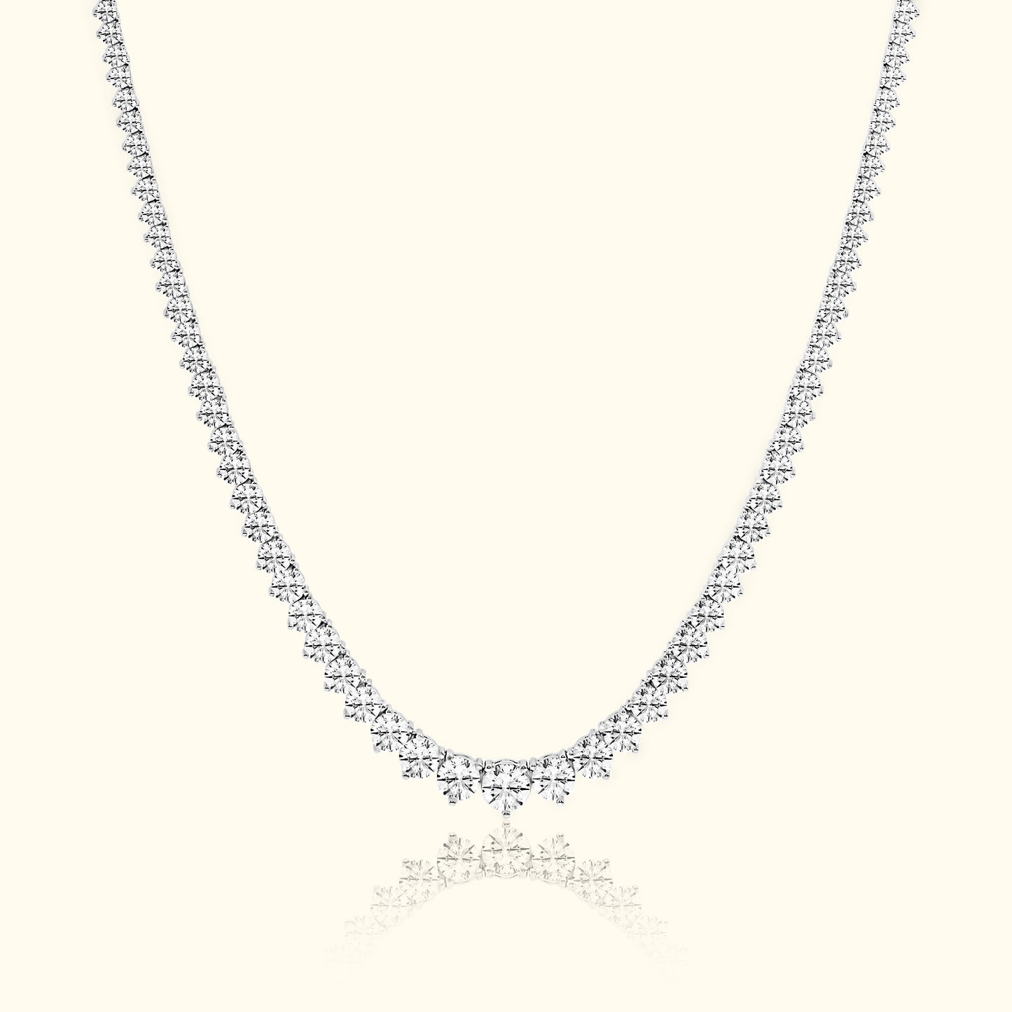 Elegant diamond necklace with a delicate arrangement of sparkling stones.
