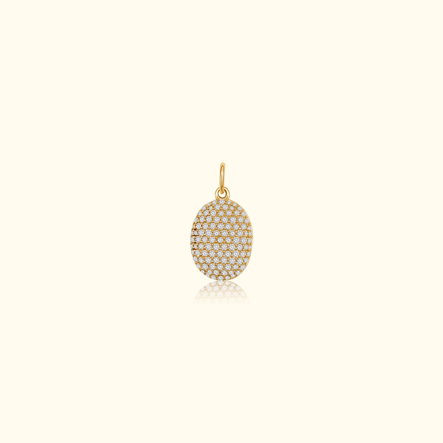 50/50 Diamond and Sapphire Oval Puff Pendant