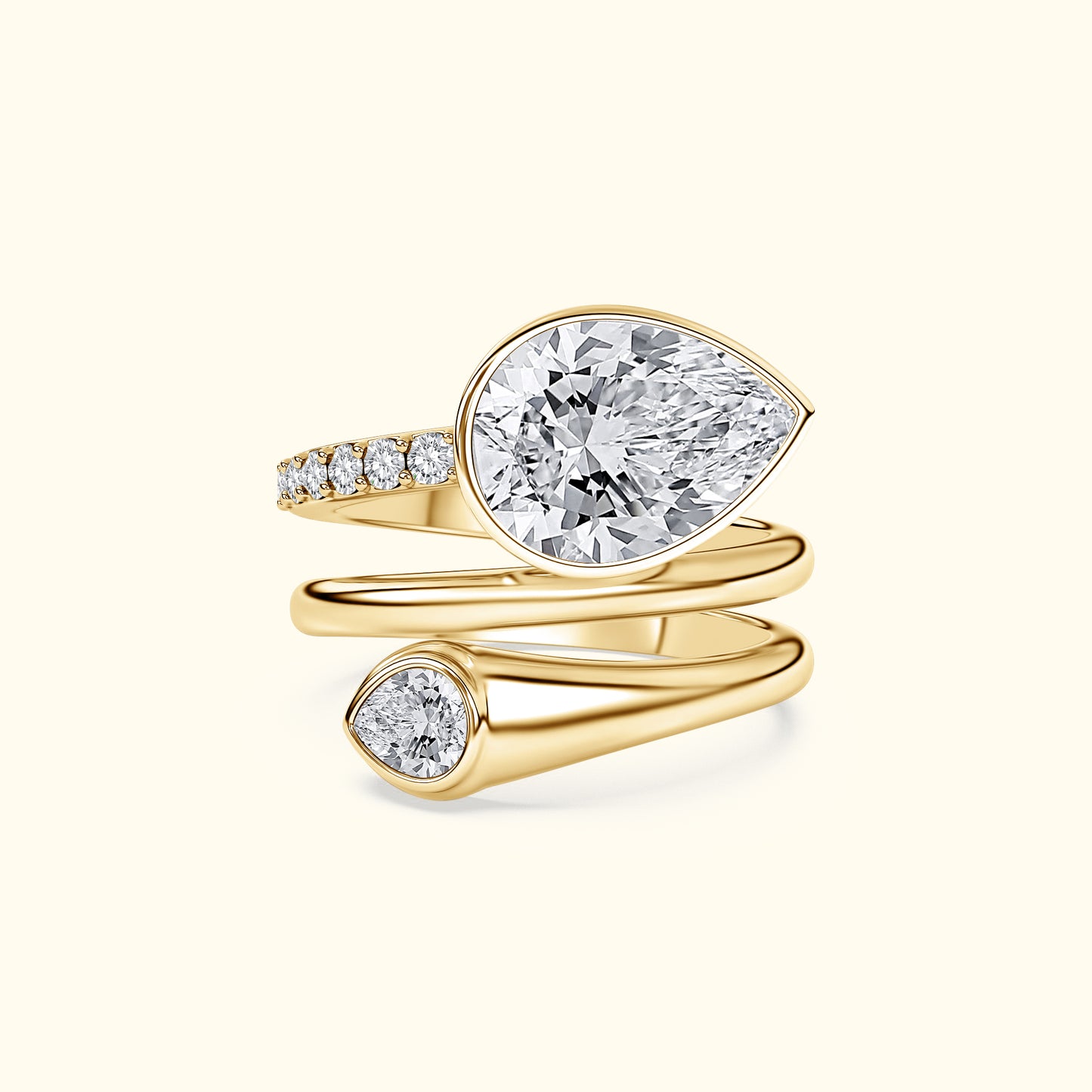 Diamond Spiral Wrap Ring