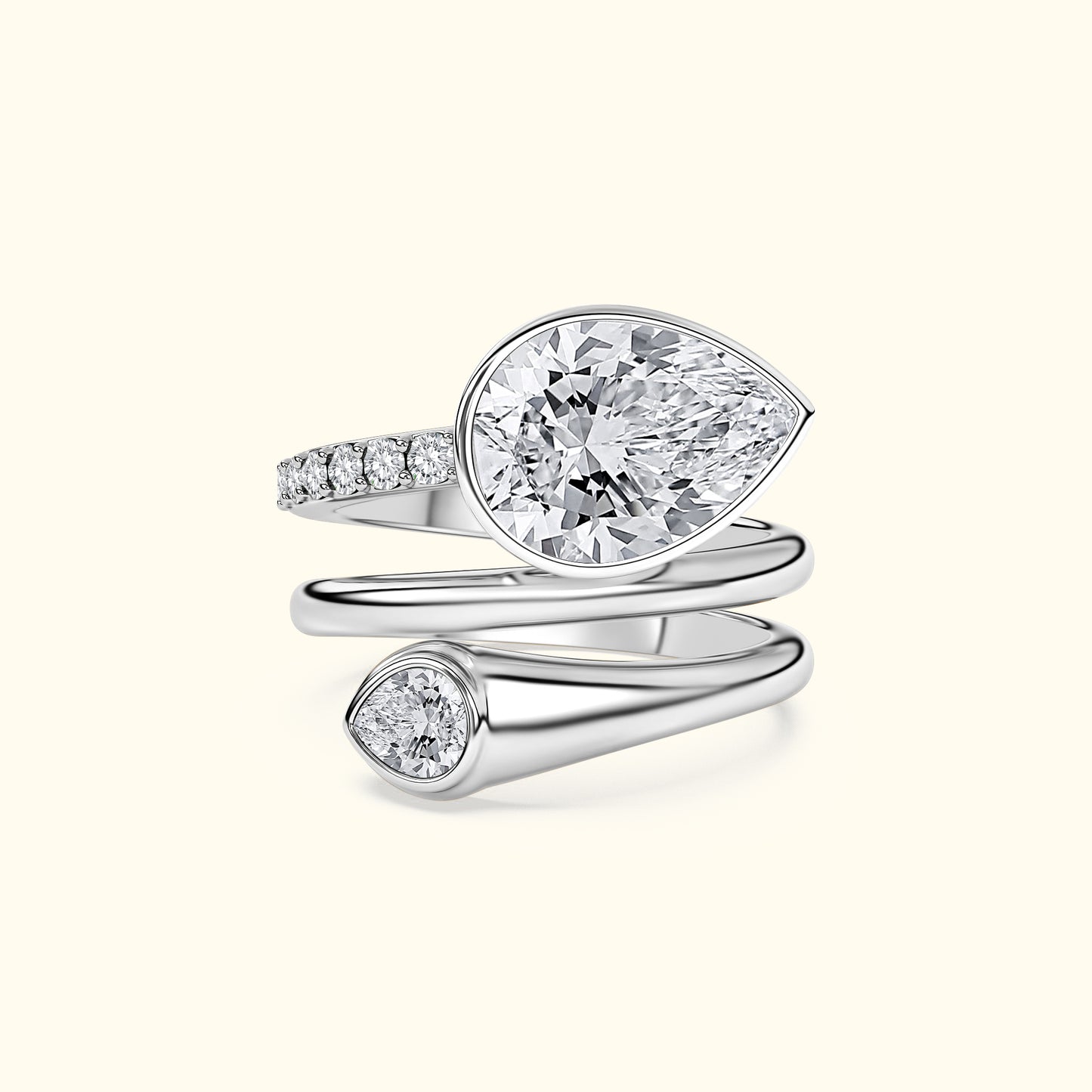 Diamond Spiral Wrap Ring