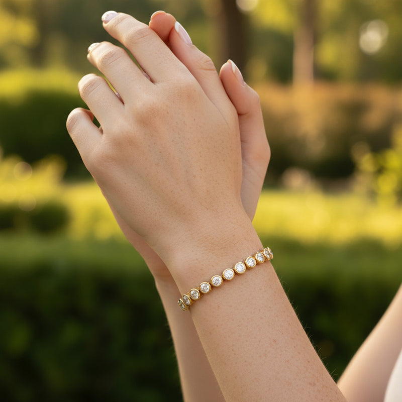 Bezel Set 5.00ct Round Tennis Bracelet