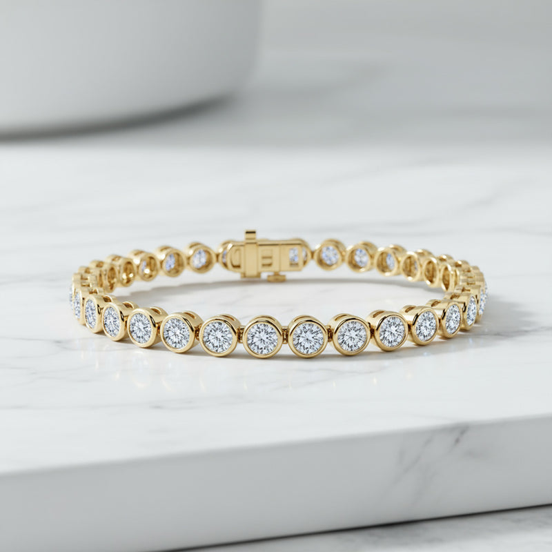 Bezel Set 5.00ct Round Tennis Bracelet