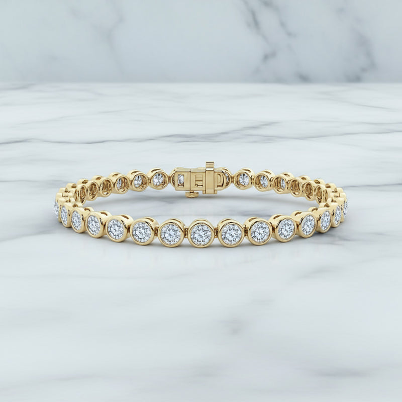 Bezel Set 5.00ct Round Tennis Bracelet