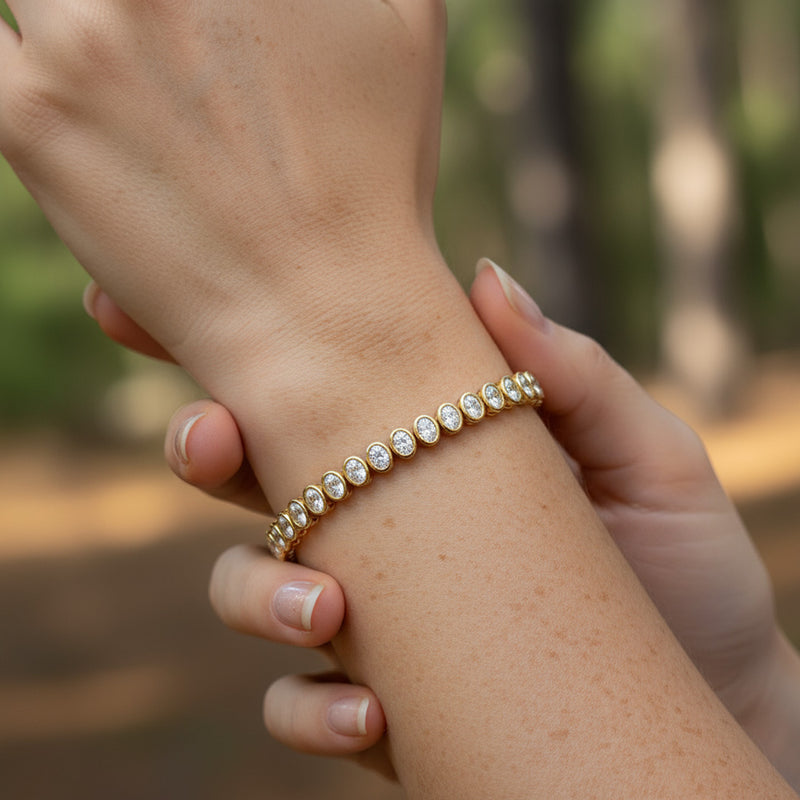 Bezel Set 8.00ct Oval Tennis Bracelet
