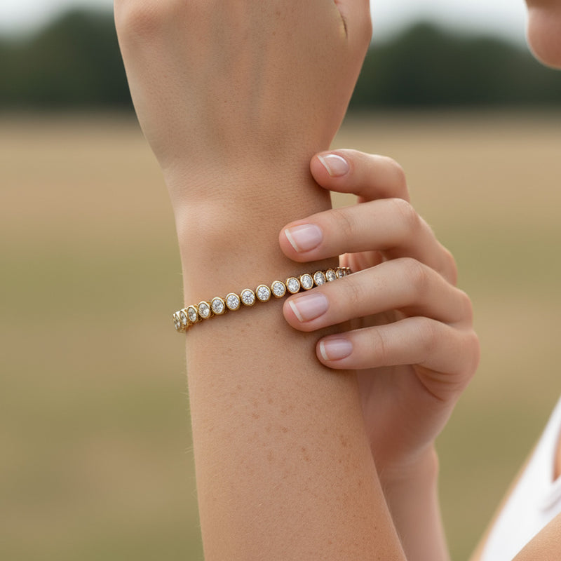 Bezel Set 8.00ct Oval Tennis Bracelet