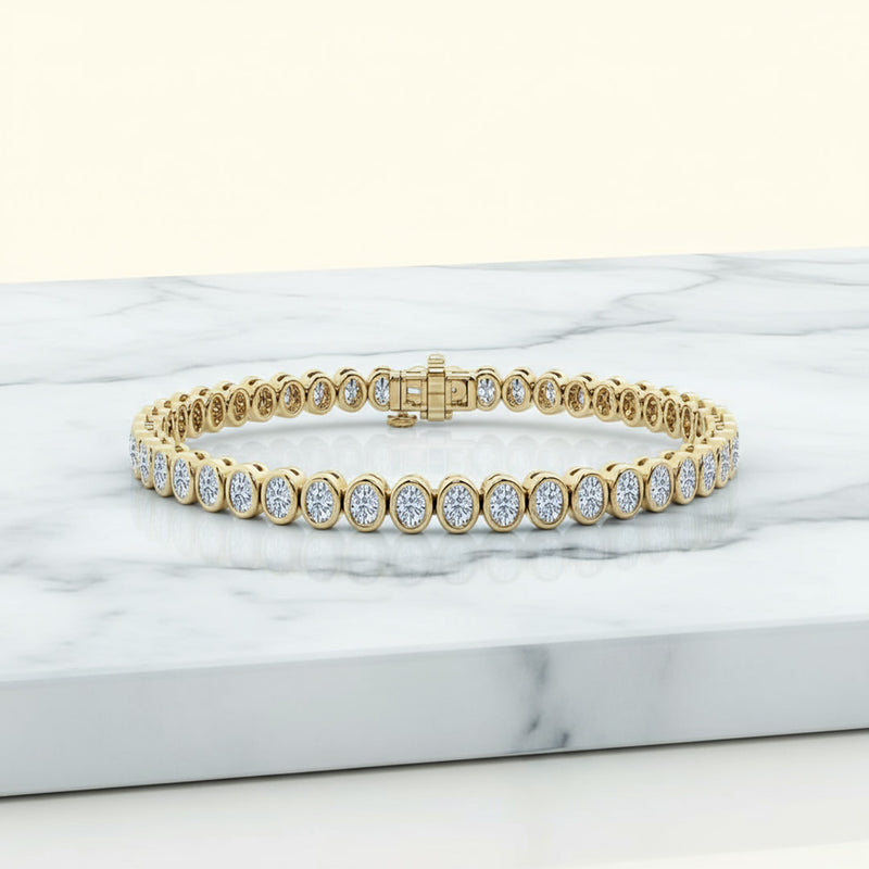 Bezel Set 8.00ct Oval Tennis Bracelet