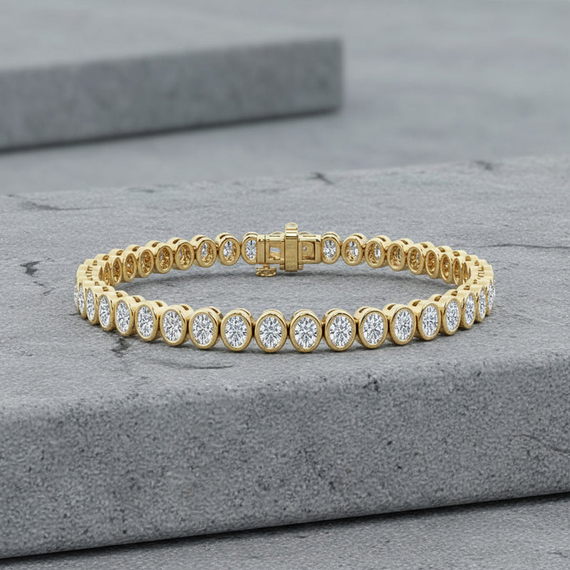 Bezel Set 8.00ct Oval Tennis Bracelet