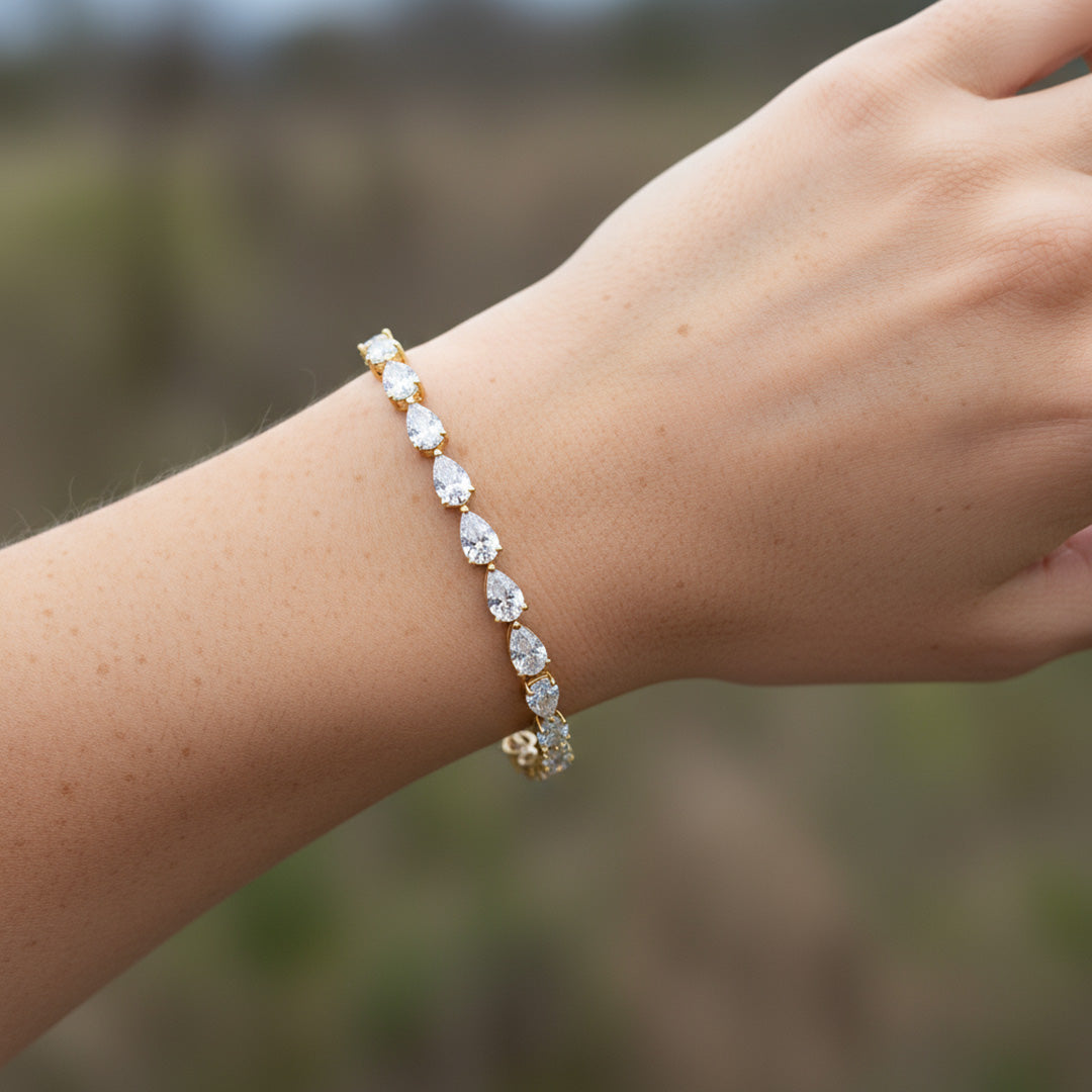 11.13ct Pear Shaped Tennis Bracelet