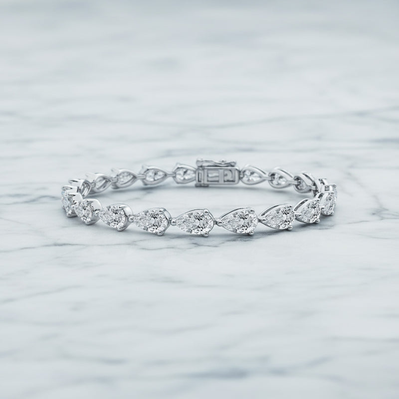 11.13ct Pear Shaped Tennis Bracelet