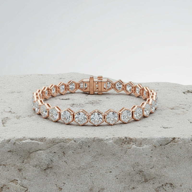 Hexagon Cut Diamond Tennis Bracelet