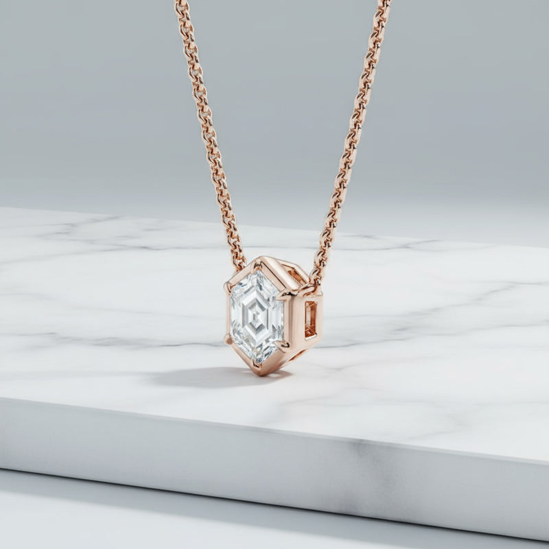 Hexagon Cut 1.00ct Diamond Necklace