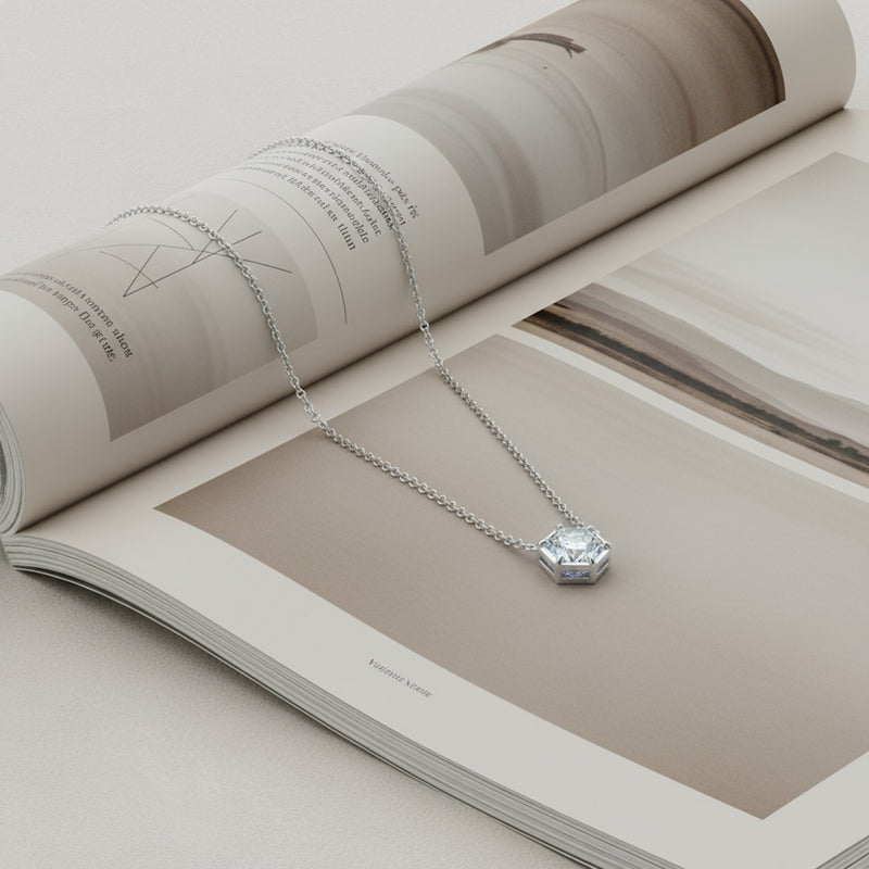 Hexagon Cut 1.00ct Diamond Necklace