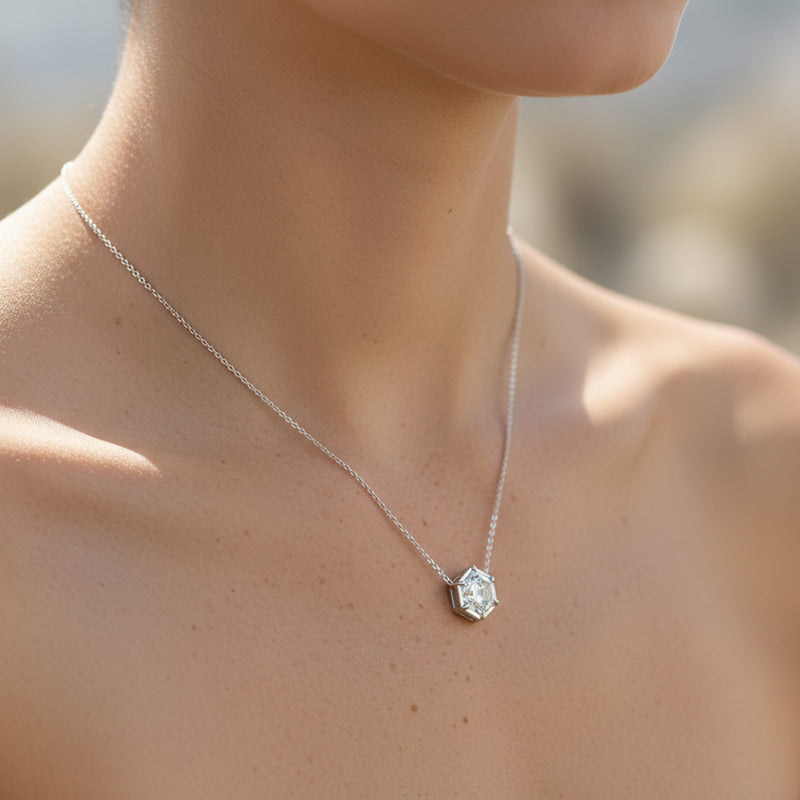 Hexagon Cut 1.00ct Diamond Necklace