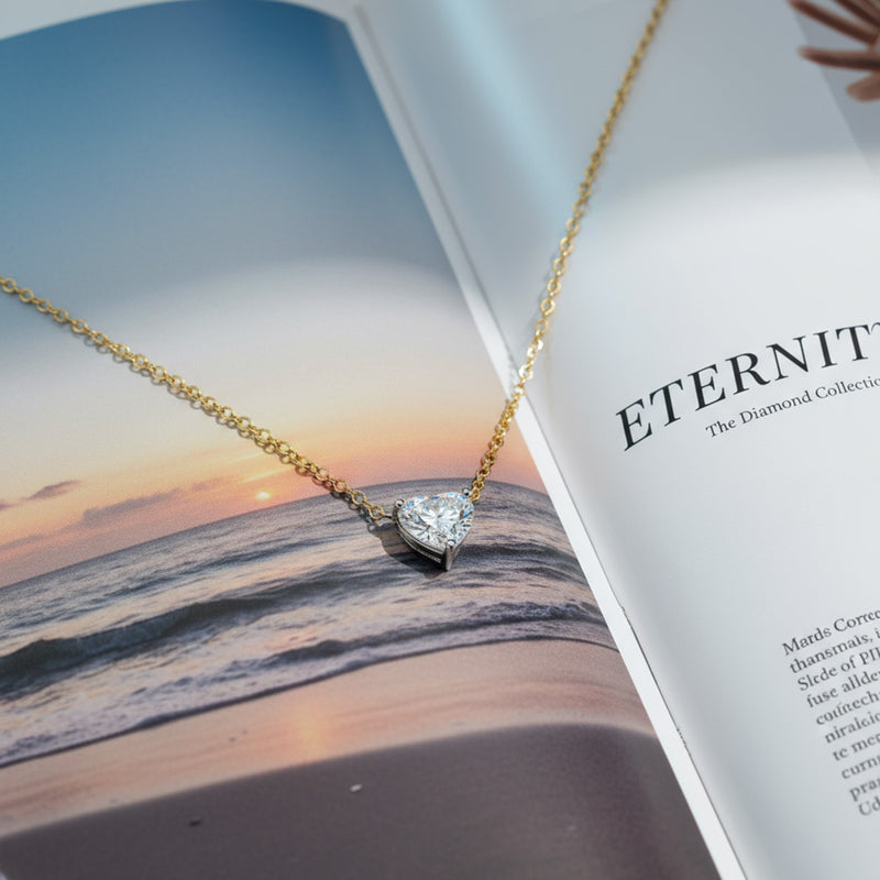 Heart Shaped Solitaire Necklace