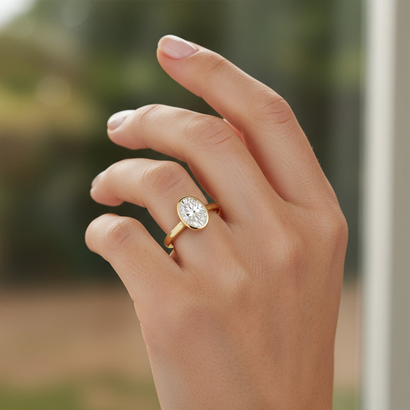 Bezel Set 2.00ct Oval Cut Diamond Ring