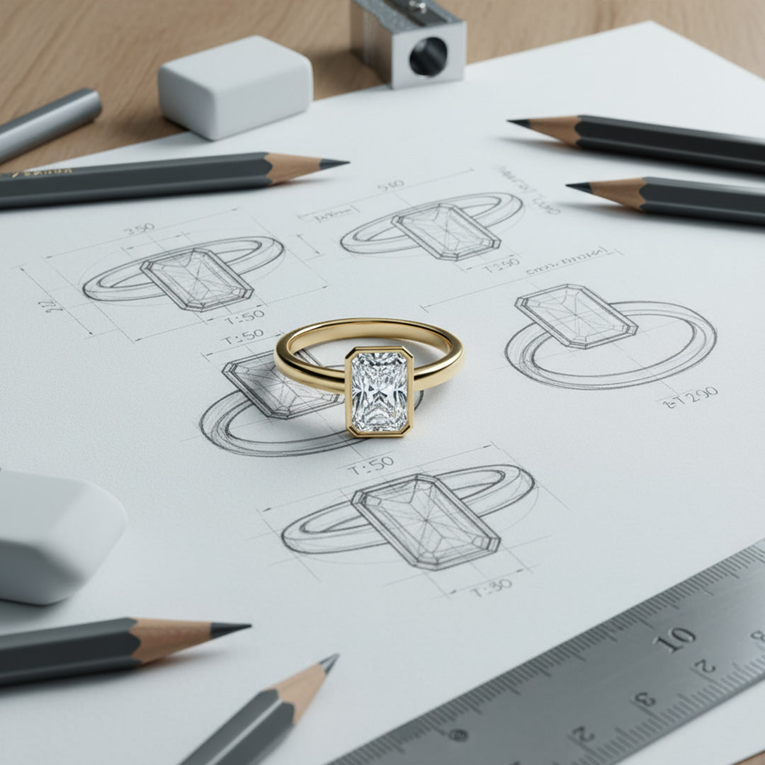 Bezel Set 2.00ct Radiant Cut Diamond Ring