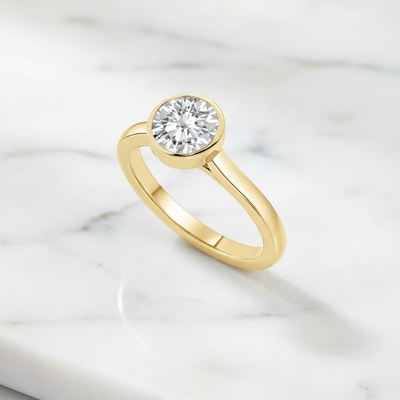 Bezel Set 2.00ct Round Cut Diamond Ring