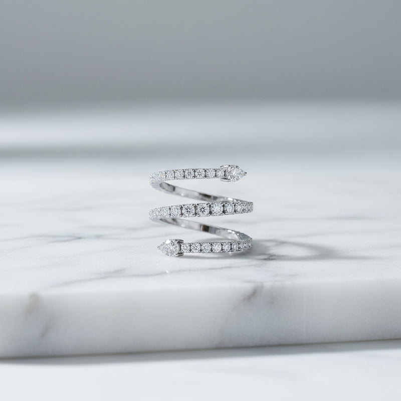 Spiral Diamond Ring