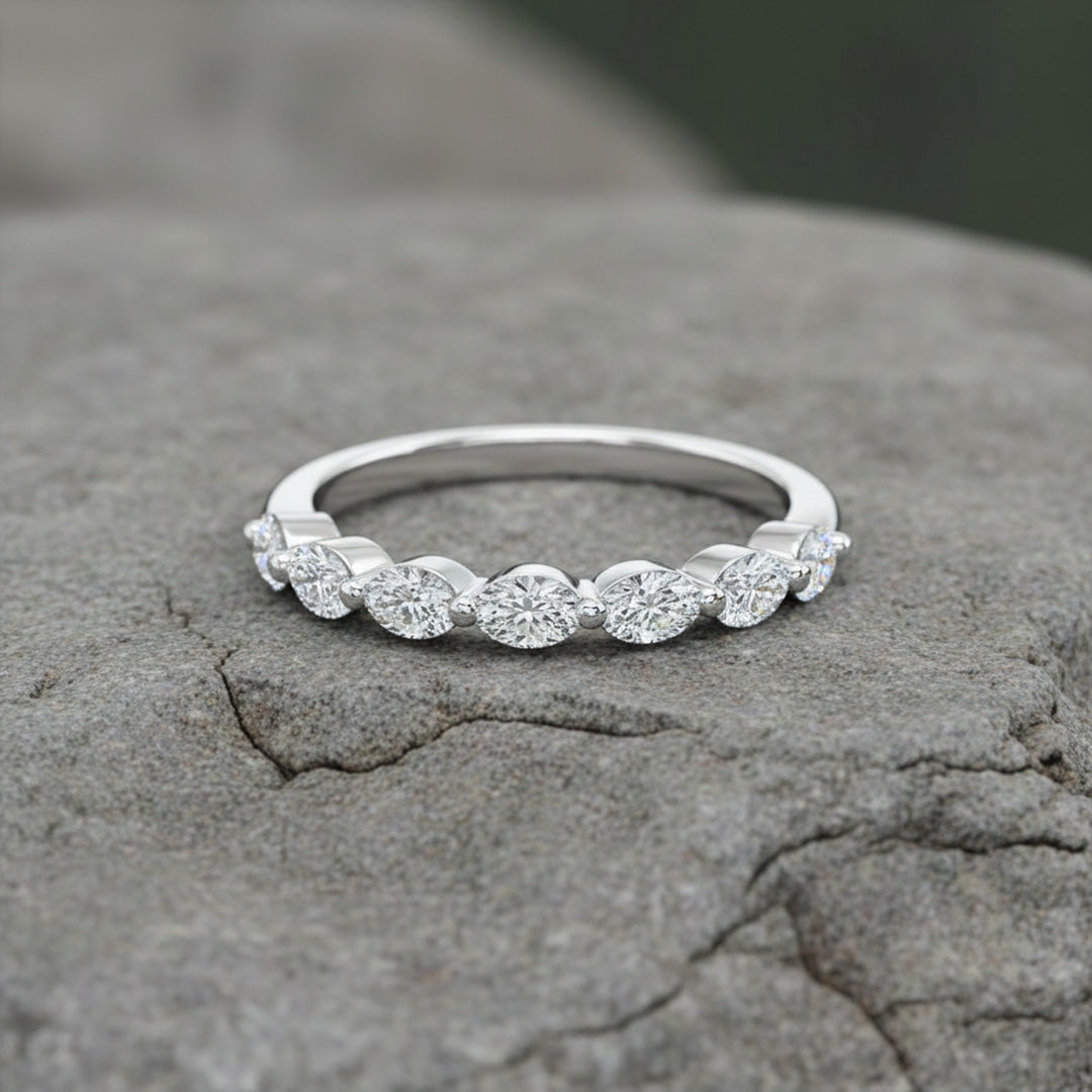 'Aubrey' Marquise Shaped .45ct Diamond Wedding Band