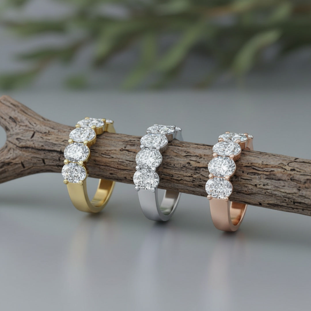 'Hazel' 7 Stone 3.00ct Oval Cut Diamond Wedding Band