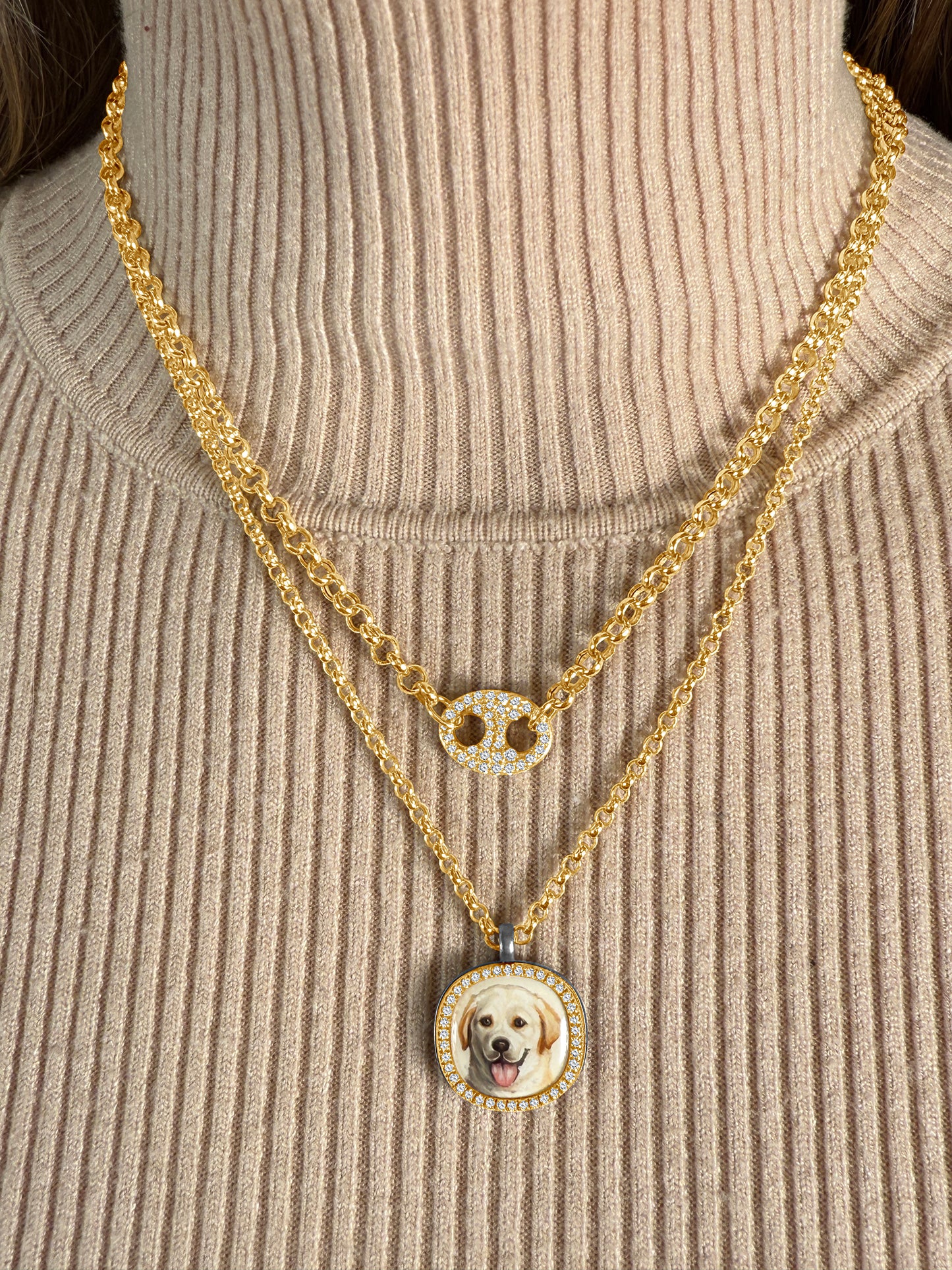 The Billig Custom Hand-Painted Pet Pawtrait Necklace