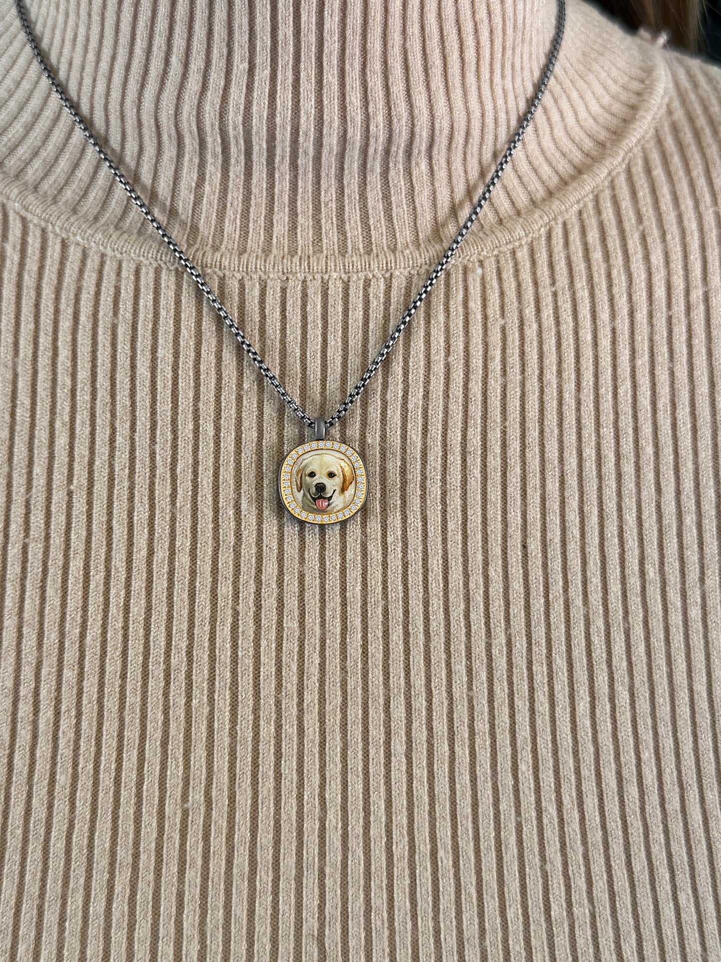 The Billig Custom Hand-Painted Pet Pawtrait Necklace
