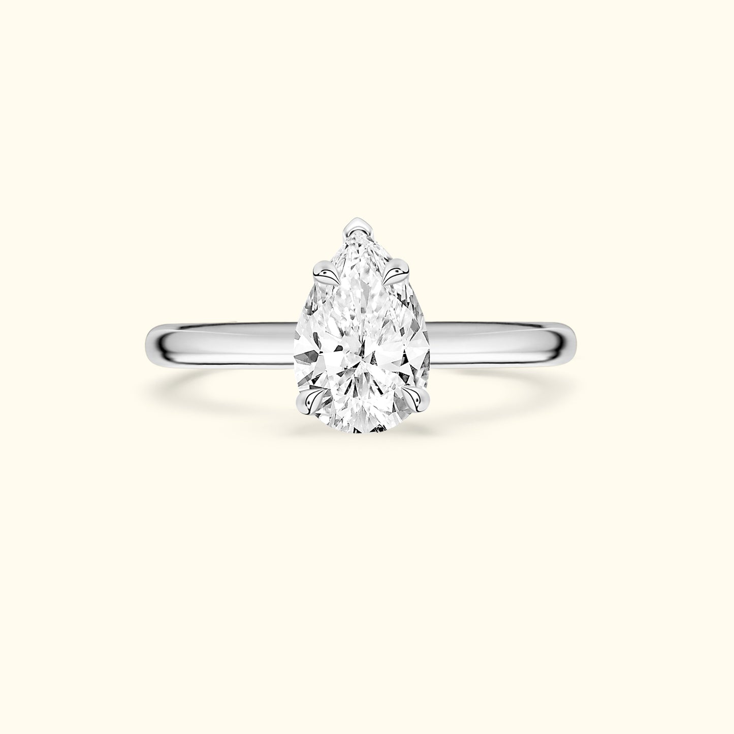 'Lilian' Ring with 1.54ct Pear Diamond