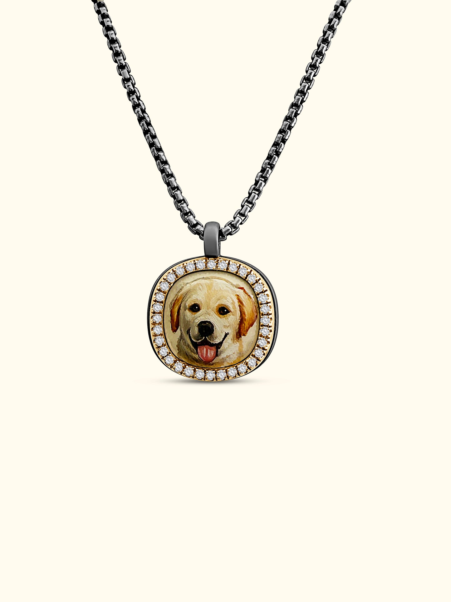 The Billig Custom Hand-Painted Pet Pawtrait Necklace