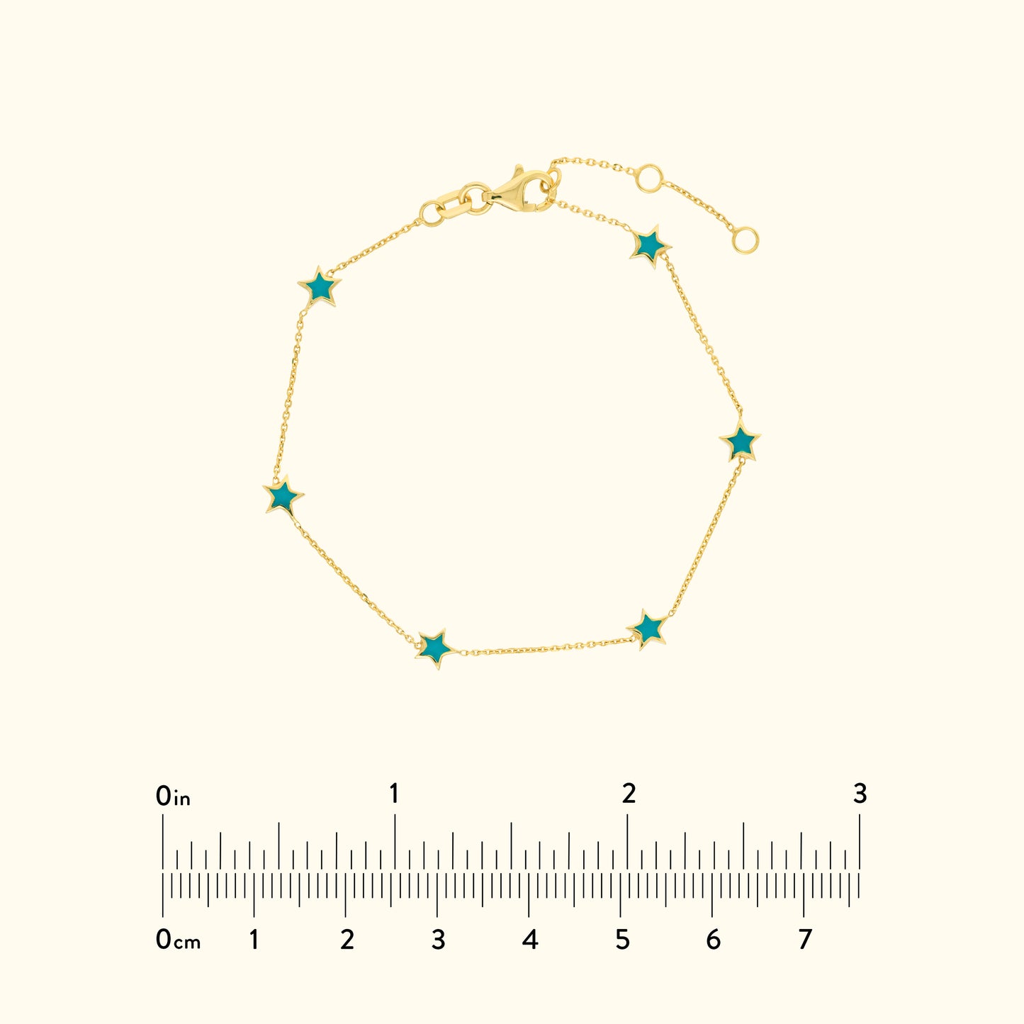 Teal Enamel Star Station Bracelet